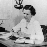 Rachel Carson writing at her desk, c. 1951. Photo courtesy of Rachel Carson Council.